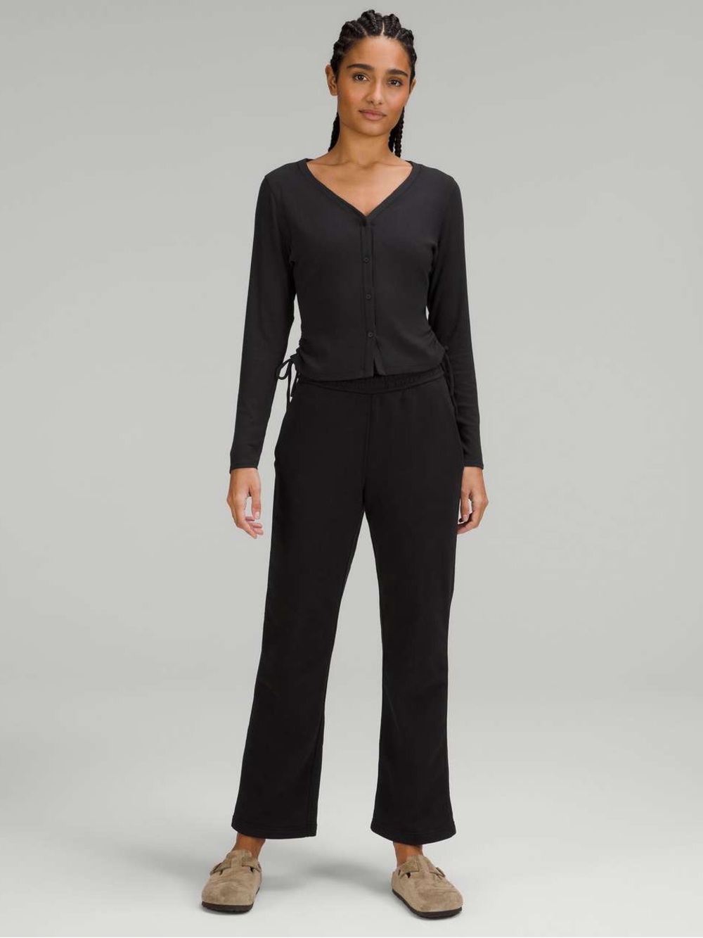 Lululemon Side-Cinch Ribbed Cardigan Black